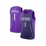 Women Nike Phoenix Suns #1 Devin Booker Swingman Purple NBA Jersey - City Edition