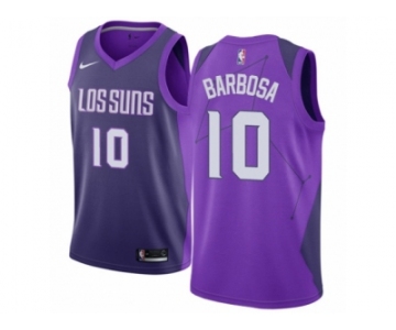 Women Nike Phoenix Suns #10 Leandro Barbosa Swingman Purple NBA Jersey - City Edition