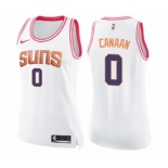 Women's Nike Phoenix Suns #0 Isaiah Canaan Swingman White Pink Fashion NBA Jersey