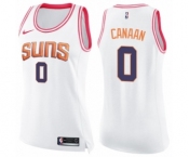 Women's Nike Phoenix Suns #0 Isaiah Canaan Swingman White Pink Fashion NBA Jersey