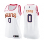 Women's Nike Phoenix Suns #0 Marquese Chriss Swingman White Pink Fashion NBA Jersey