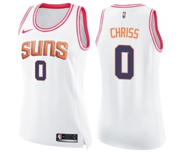 Women's Nike Phoenix Suns #0 Marquese Chriss Swingman White Pink Fashion NBA Jersey