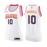 Women's Nike Phoenix Suns #10 Leandro Barbosa Swingman White Pink Fashion NBA Jersey