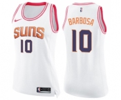 Women's Nike Phoenix Suns #10 Leandro Barbosa Swingman White Pink Fashion NBA Jersey