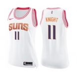 Women's Nike Phoenix Suns #11 Brandon Knight Swingman White Pink Fashion NBA Jersey