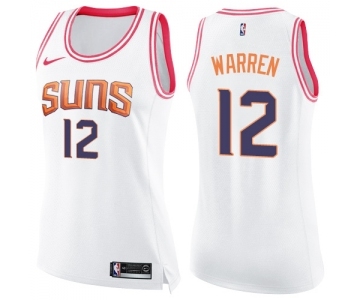 Women's Nike Phoenix Suns #12 T.J. Warren Swingman White Pink Fashion NBA Jersey