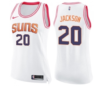 Women's Nike Phoenix Suns #20 Josh Jackson Swingman White Pink Fashion NBA Jersey