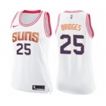 Women's Nike Phoenix Suns #25 Mikal Bridges Swingman White Pink Fashion NBA Jersey