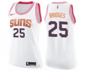 Women's Nike Phoenix Suns #25 Mikal Bridges Swingman White Pink Fashion NBA Jersey