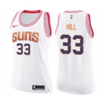 Women's Nike Phoenix Suns #33 Grant Hill Swingman White Pink Fashion NBA Jersey