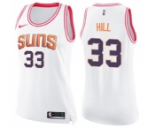 Women's Nike Phoenix Suns #33 Grant Hill Swingman White Pink Fashion NBA Jersey