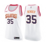 Women's Nike Phoenix Suns #35 Dragan Bender Swingman White Pink Fashion NBA Jersey