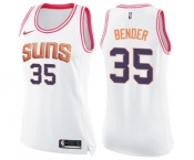 Women's Nike Phoenix Suns #35 Dragan Bender Swingman White Pink Fashion NBA Jersey