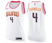 Women's Nike Phoenix Suns #4 Tyson Chandler Swingman White Pink Fashion NBA Jersey