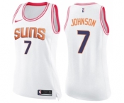 Women's Nike Phoenix Suns #7 Kevin Johnson Swingman White Pink Fashion NBA Jersey