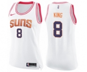 Women's Nike Phoenix Suns #8 George King Swingman White Pink Fashion NBA Jersey