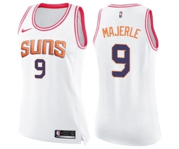 Women's Nike Phoenix Suns #9 Dan Majerle Swingman White Pink Fashion NBA Jersey