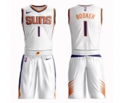 Women's Phoenix Suns #1 Devin Booker Swingman White Basketball Suit Jersey - Association Edition