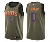 Youth Nike Phoenix Suns #0 Isaiah Canaan Swingman Green Salute to Service NBA Jersey