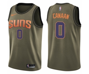 Youth Nike Phoenix Suns #0 Isaiah Canaan Swingman Green Salute to Service NBA Jersey