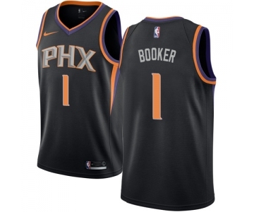 Youth Nike Phoenix Suns #1 Devin Booker Swingman Black Alternate NBA Jersey Statement Edition