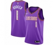 Youth Nike Phoenix Suns #1 Devin Booker Swingman Purple NBA Jersey - 2018-19 City Edition