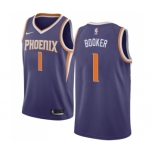 Youth Nike Phoenix Suns #1 Devin Booker Swingman Purple Road NBA Jersey - Icon Edition