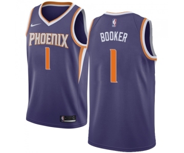 Youth Nike Phoenix Suns #1 Devin Booker Swingman Purple Road NBA Jersey - Icon Edition