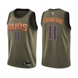 Youth Nike Phoenix Suns #11 Jamal Crawford Swingman Green Salute to Service NBA Jersey