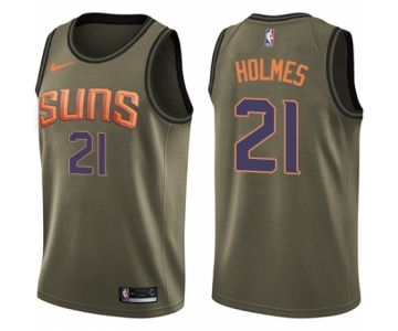 Youth Nike Phoenix Suns #21 Richaun Holmes Swingman Green Salute to Service NBA Jersey