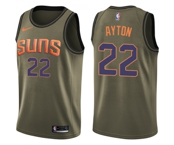 Youth Nike Phoenix Suns #22 Deandre Ayton Swingman Green Salute to Service NBA Jersey