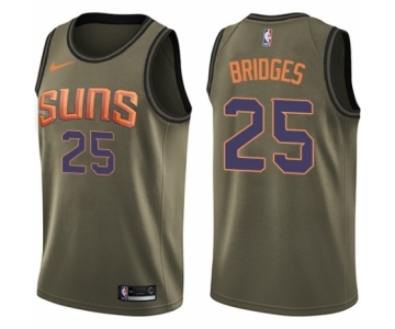 Youth Nike Phoenix Suns #25 Mikal Bridges Swingman Green Salute to Service NBA Jersey