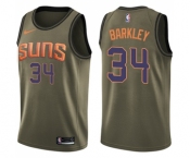 Youth Nike Phoenix Suns #34 Charles Barkley Swingman Green Salute to Service NBA Jersey