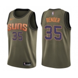 Youth Nike Phoenix Suns #35 Dragan Bender Swingman Green Salute to Service NBA Jersey