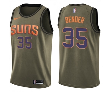 Youth Nike Phoenix Suns #35 Dragan Bender Swingman Green Salute to Service NBA Jersey