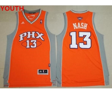 Youth Phoenix Suns #13 Steve Nash Orange Stitched NBA Adidas Revolution 30 Swingman Jersey