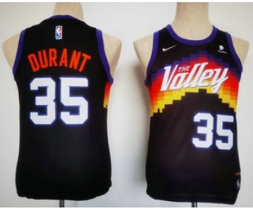 Youth Phoenix Suns #35 Kevin Durant Balck 2022 City Edition Stitched Basketball Jersey