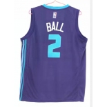 Men Charlotte Hornets #2 Ball  Purple 2021 New NBA Jersey