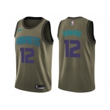 Men Nike Charlotte Hornets #12 Dwight Howard Green Salute to Service NBA Swingman Jersey