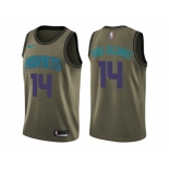 Men Nike Charlotte Hornets #14 Michael Kidd-Gilchrist Green Salute to Service NBA Swingman Jersey