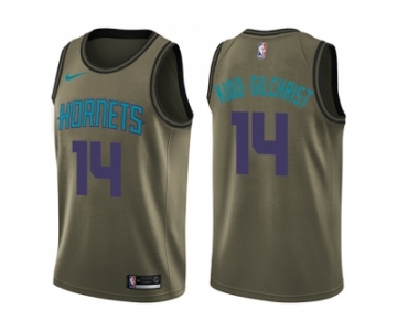 Men Nike Charlotte Hornets #14 Michael Kidd-Gilchrist Green Salute to Service NBA Swingman Jersey