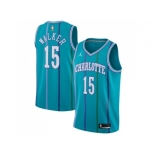 Men Nike Charlotte Hornets #15 Kemba Walker Aqua NBA Jordan Swingman Hardwood Classics Jersey