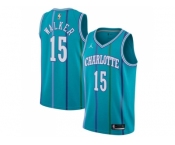 Men Nike Charlotte Hornets #15 Kemba Walker Aqua NBA Jordan Swingman Hardwood Classics Jersey