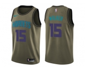 Men Nike Charlotte Hornets #15 Kemba Walker Green Salute to Service NBA Swingman Jersey