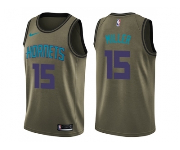 Men Nike Charlotte Hornets #15 Percy Miller Green Salute to Service NBA Swingman Jerse