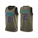 Men Nike Charlotte Hornets #2 Marvin Williams Green Salute to Service NBA Swingman Jersey