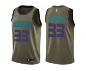 Men Nike Charlotte Hornets #33 Alonzo Mourning Green Salute to Service NBA Swingman Jersey