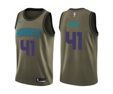 Men Nike Charlotte Hornets #41 Glen Rice Green Salute to Service NBA Swingman Jersey