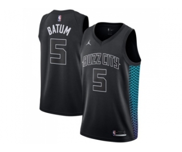 Men Nike Charlotte Hornets #5 Nicolas Batum Black NBA Jordan Swingman City Edition Jersey