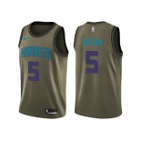 Men Nike Charlotte Hornets #5 Nicolas Batum Green Salute to Service NBA Swingman Jersey